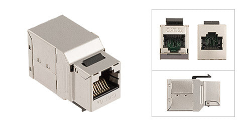 Shielded Keystone Style Inline Coupler, Fits Wall-Plate or Unloaded Patch Panel