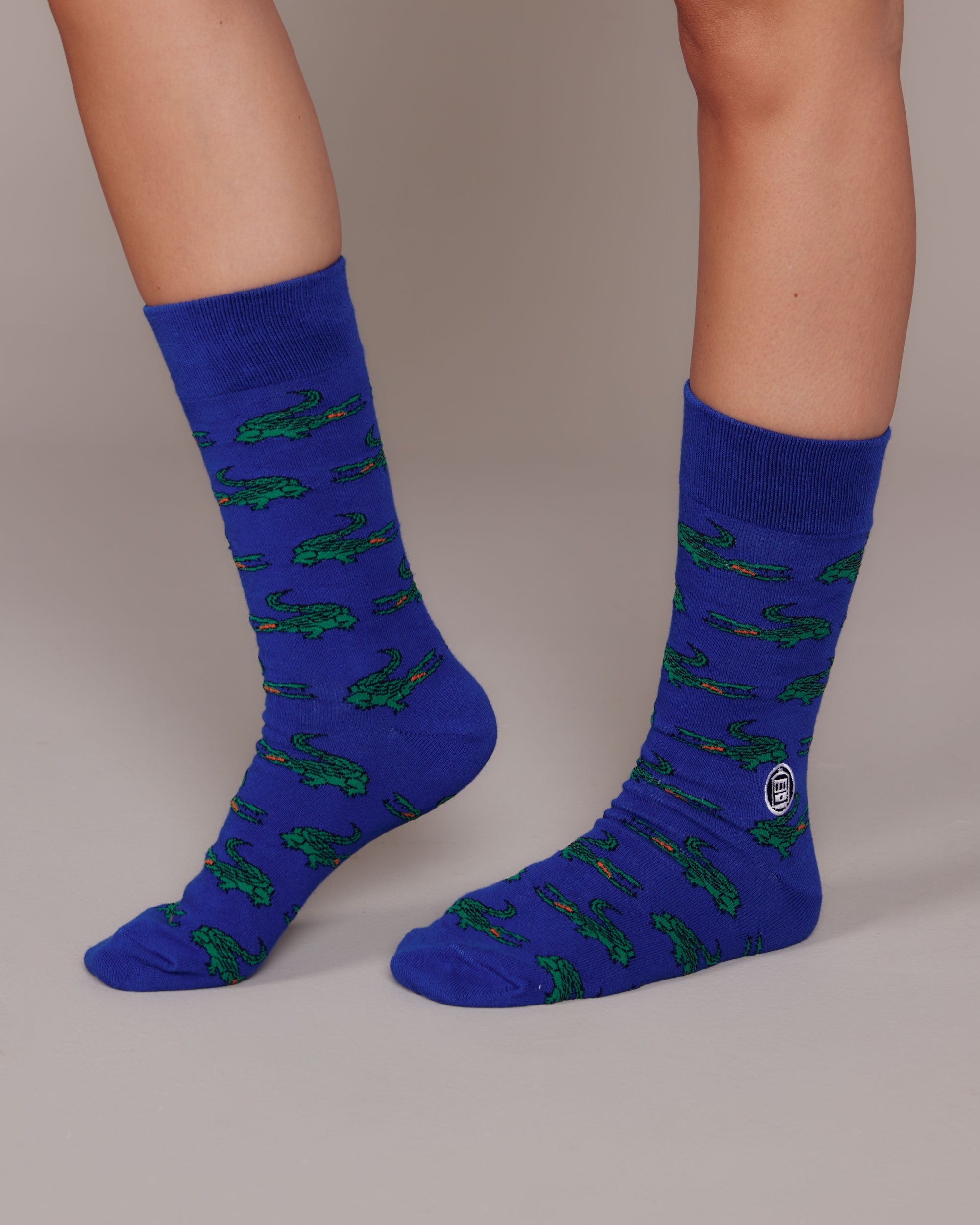 Potato Vog Socks - Green/Blue, Star swirl sock