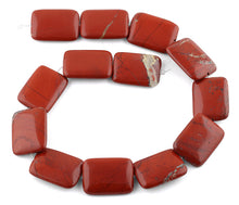 Load image into Gallery viewer, 22x30MM Red Stripe Jasper Rectangular Gemstone Beads