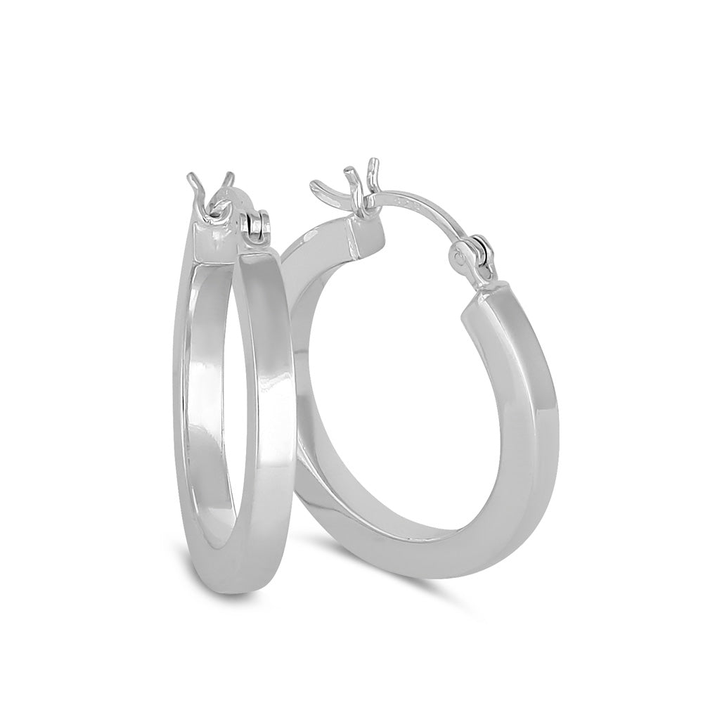 Sterling Silver 3 0mm X 25mm Hoop Earrings