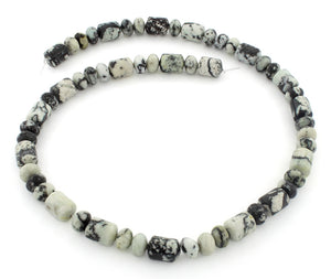 8x12mm Plain Rondelle/Capsule White Turquoise Jasper Gem Stone Beads