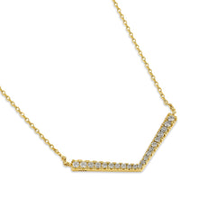 Load image into Gallery viewer, Solid 14K Chevron CZ Necklace
