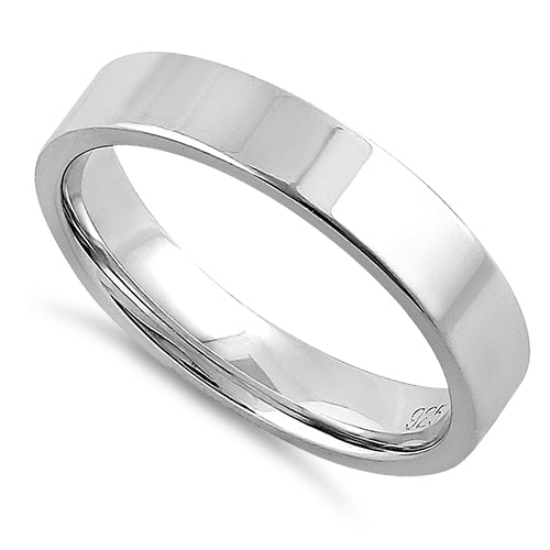 Sterling Silver 4MM Flat Wedding Band for Sale | Dreamland Jewelry
