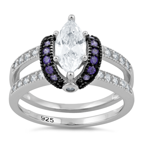 marquis amethyst wedding ring