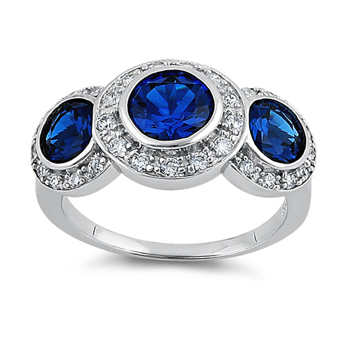 sterling silver blue sapphire rings