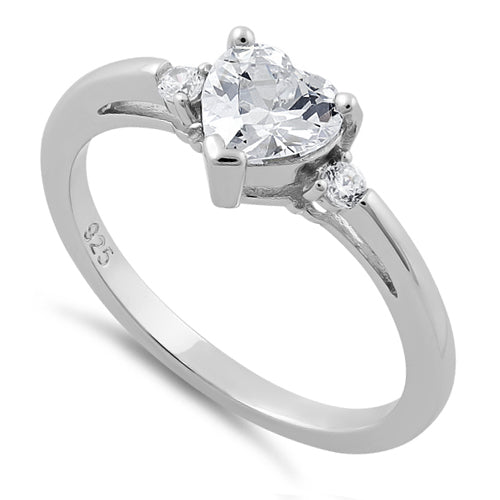 Sterling Silver Clear Heart CZ...