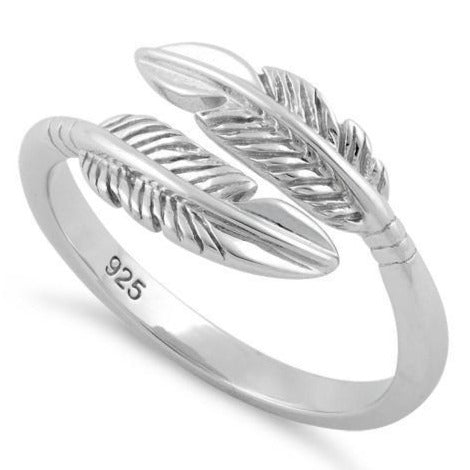 Sterling Silver Double Feather...