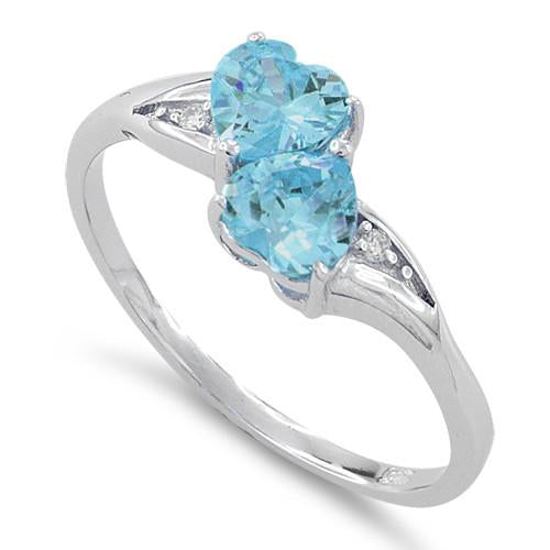 14k gold sterling silver blue topaz ring