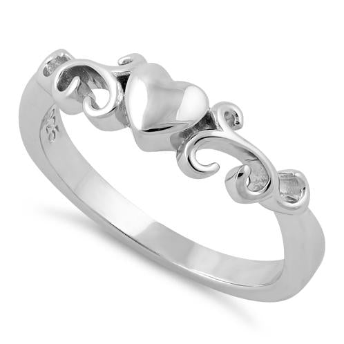 Sterling Silver Heart Swirls Ring for Sale | Dreamland Jewelry
