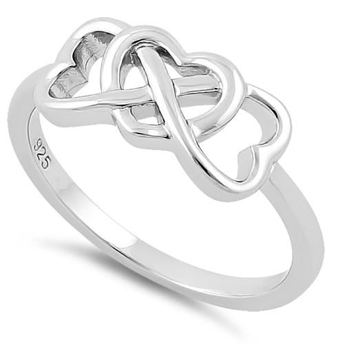 Sterling Silver Infnifty Hearts Ring
