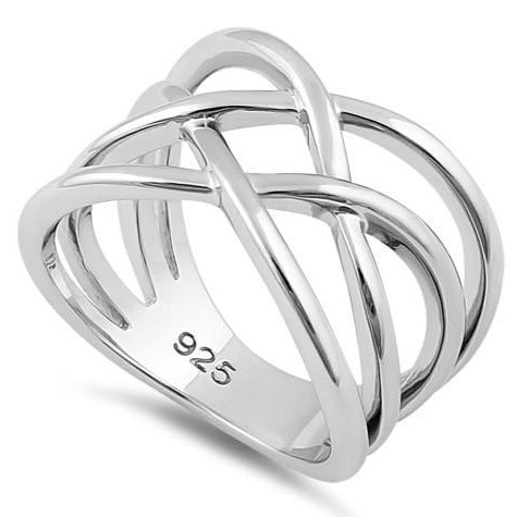 Sterling Silver Interwoven Wav...