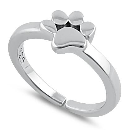 Sterling Silver Paw Toe Ring
