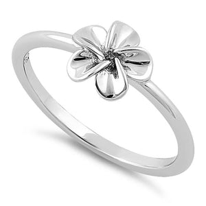 Sterling Silver Single Plumeria Flower Ring for Sale | Dreamland Jewelry