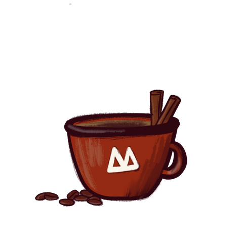 drawing of an espresso with cinamon