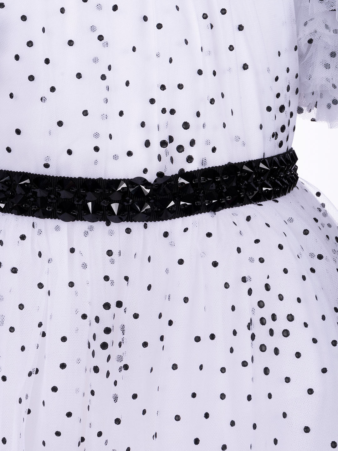 Shop Marchesa Polka Dot Tulle Dress In White/black