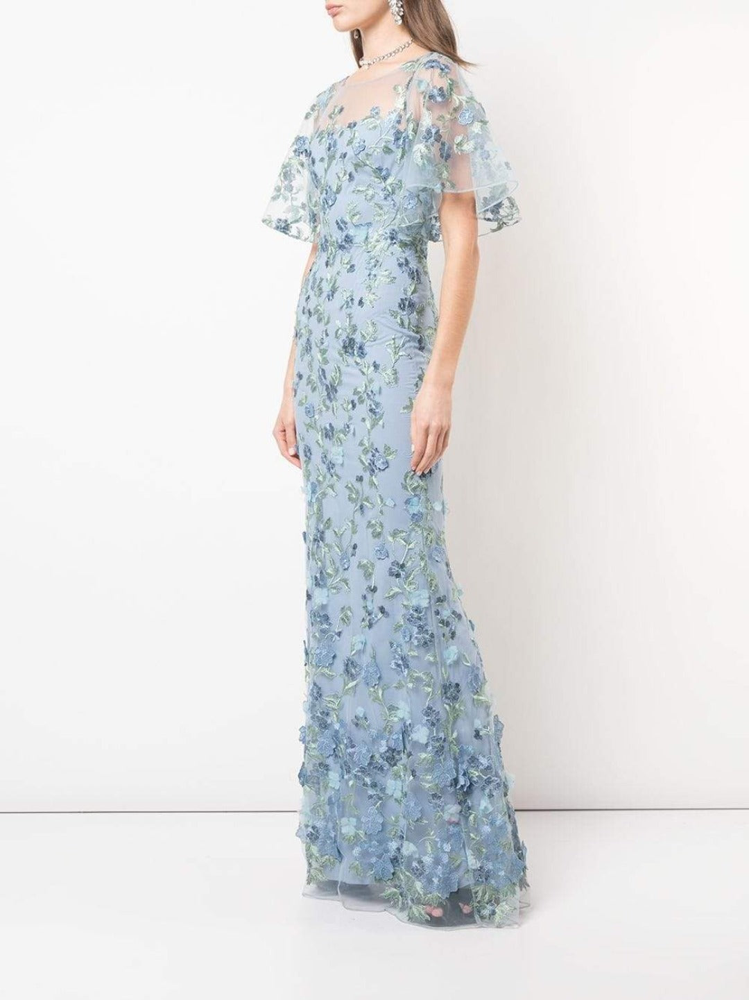 Cap Sleeve Embroidered Tulle Gown – Marchesa