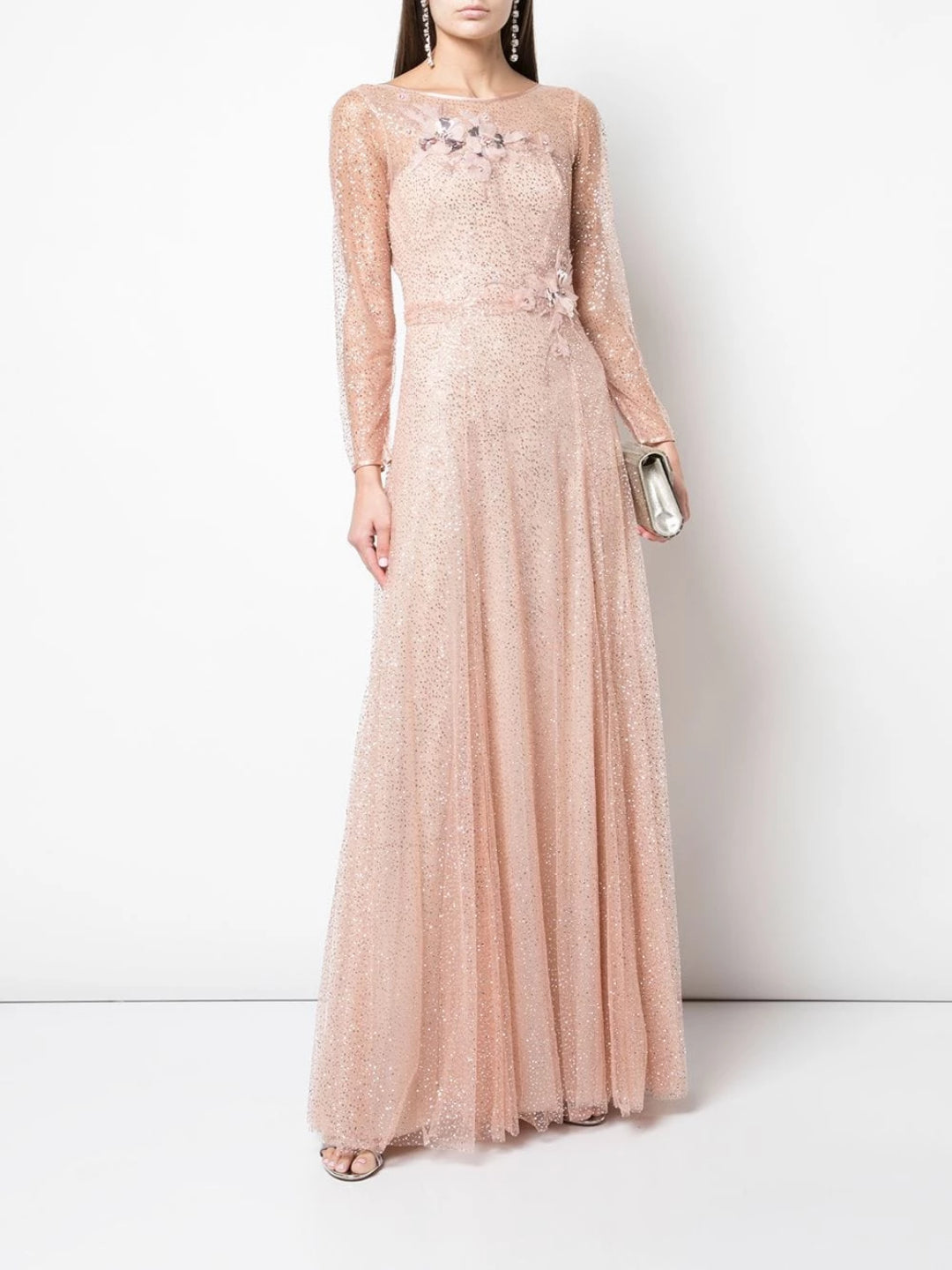 marchesa glitter tulle gown