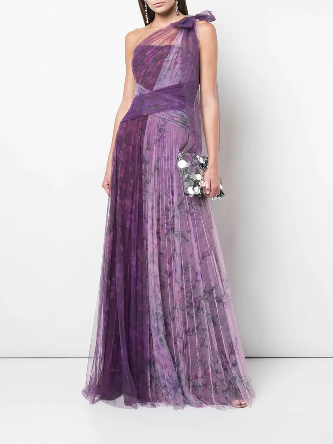 marchesa one shoulder gown