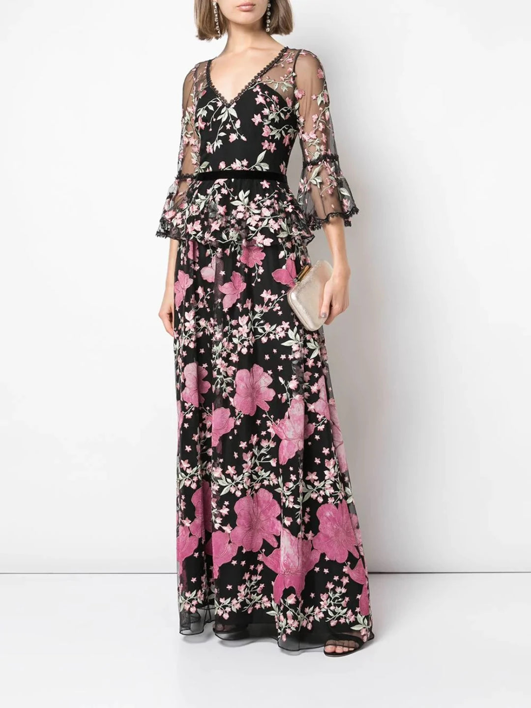 Draped Mermaid V-neck Gown – Marchesa