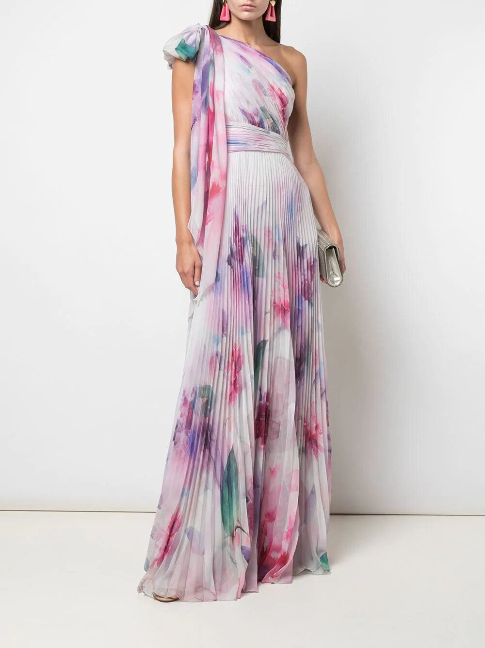 marchesa one shoulder gown