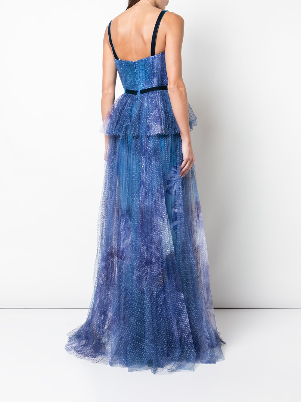 Printed Sequin Pleated Tulle Gown – Marchesa