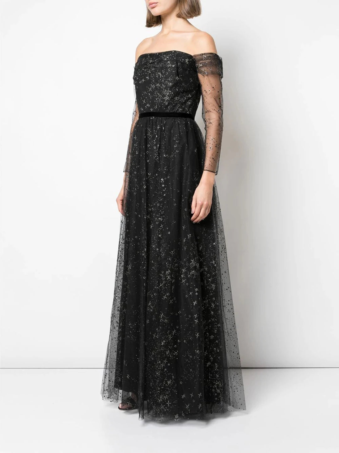 marchesa glitter tulle gown