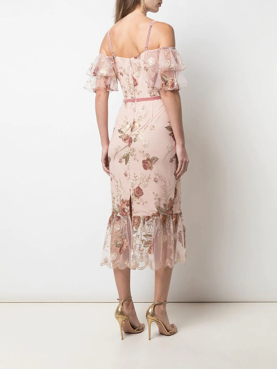 Floral Embroidered Cocktail Dress – Marchesa