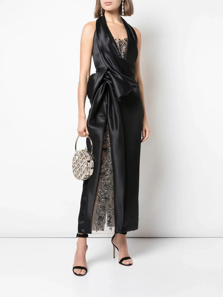 Halter Tea Length Gown | Shop Marchesa Couture