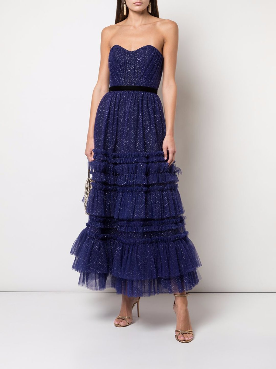 Glitter Ruffle Texture Tea Length – Marchesa