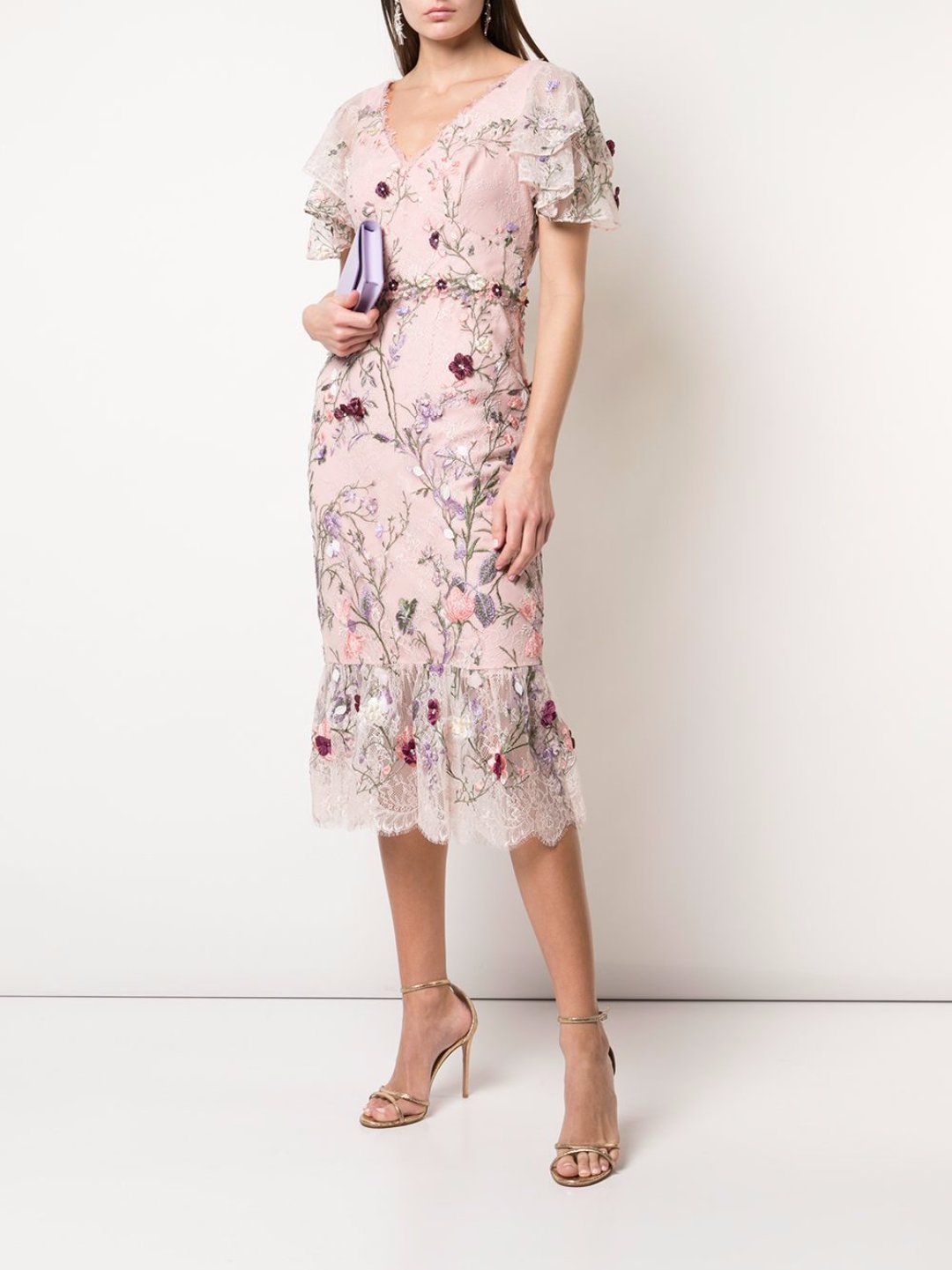 Floral Embroidered Tulle Dress – Marchesa