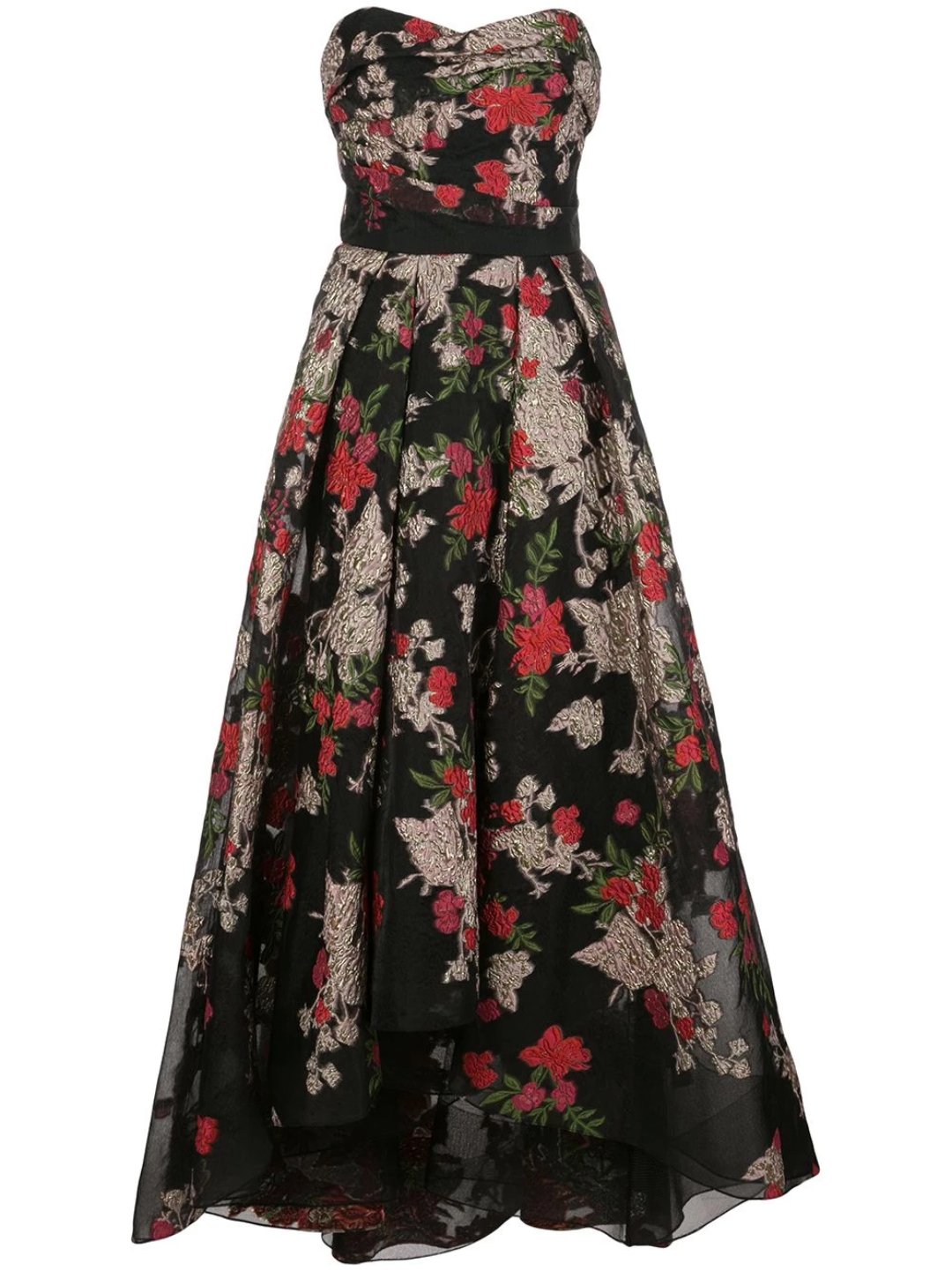 Strapless Floral Hi-Low Gown – Marchesa