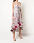 Load image into Gallery viewer, 3D Floral Embroidered Hi-Low Cocktail Marchesa
