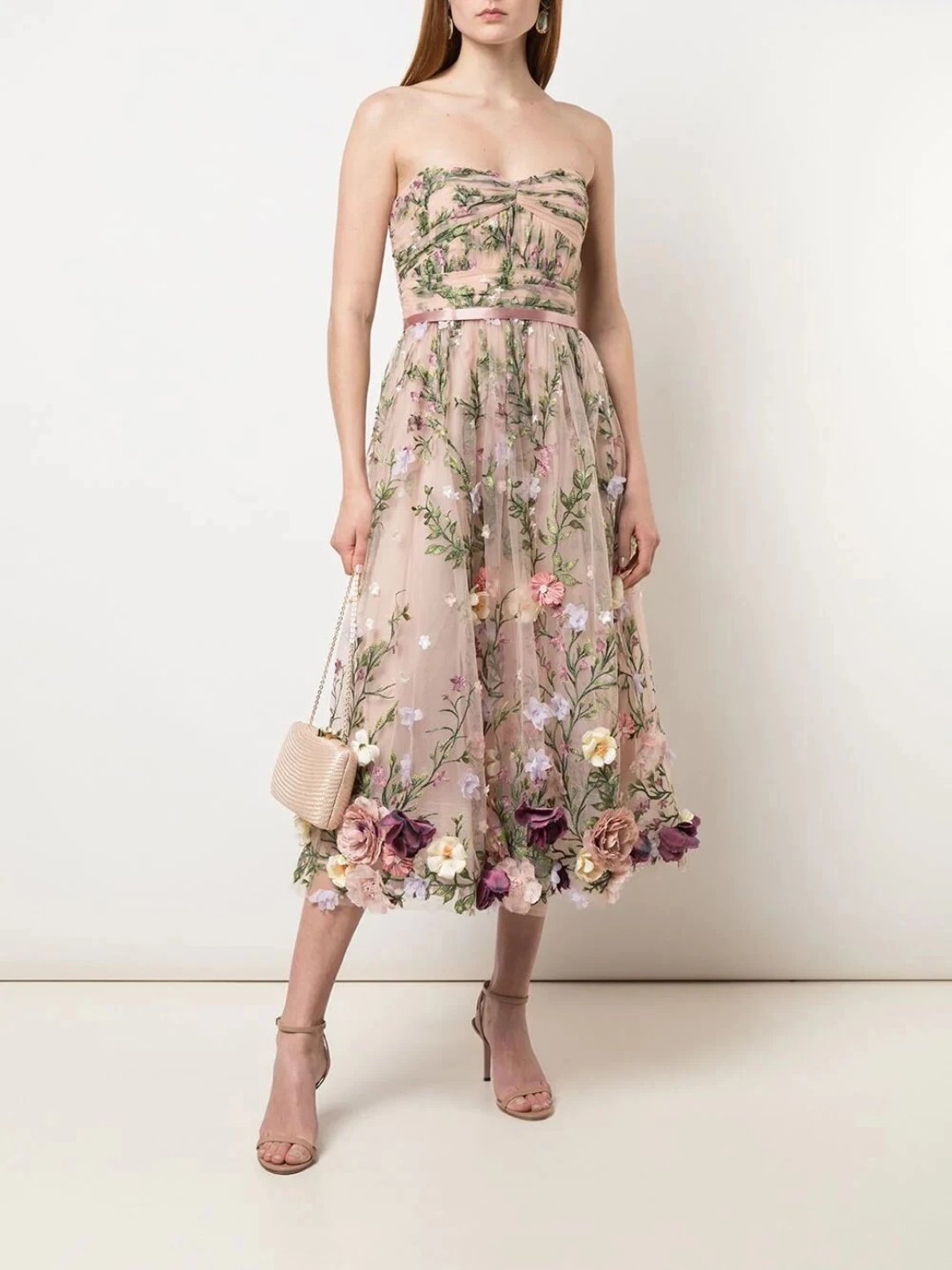 floral tea length dress