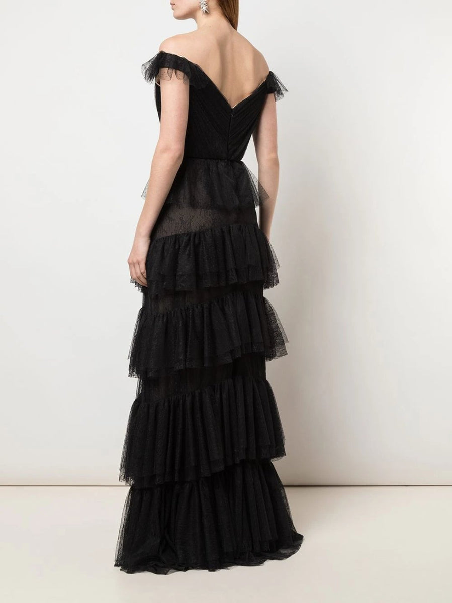 Lace Tiered Gown – Marchesa