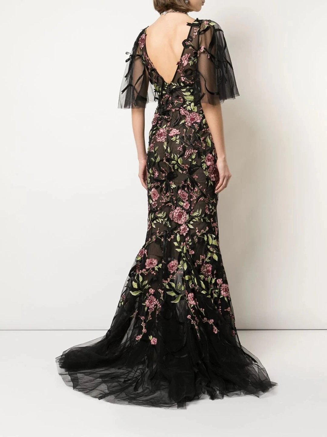 Ribbon Flower Embroidered Gown – Marchesa