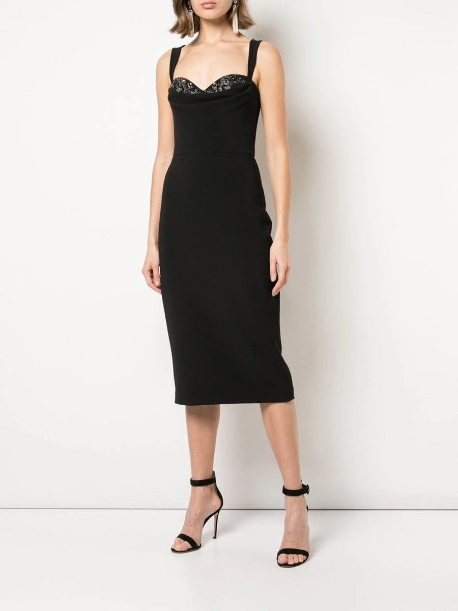 Fitted Cowl Neck Cocktail Dress – Marchesa