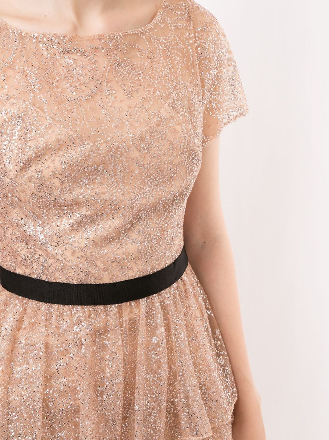 short sleeve glitter dress