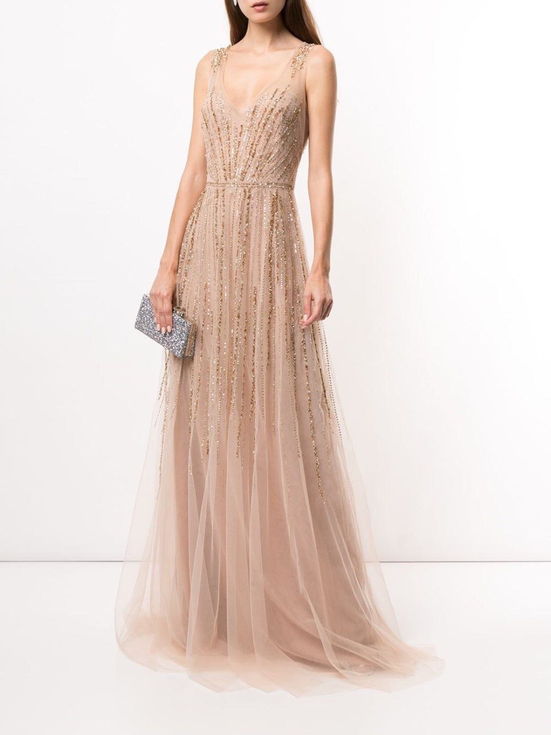 Sleeveless Fully Beaded Gown – Marchesa