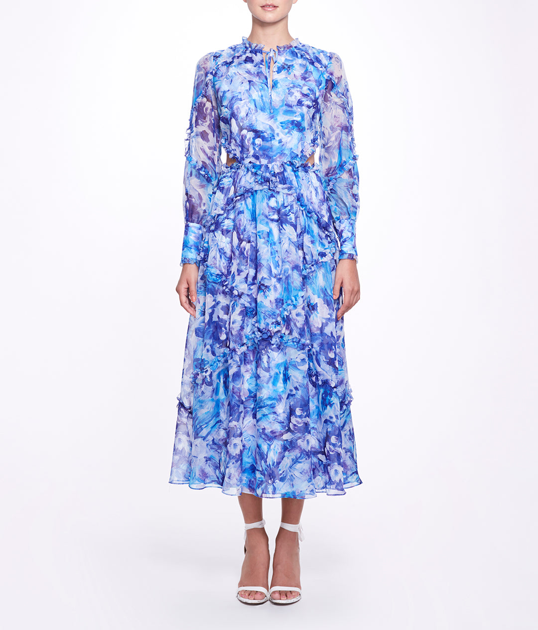 Marchesa Voyage Black And White Stretch Knit Floral Fit And Flare Slip On  Dress, $495, Bluefly