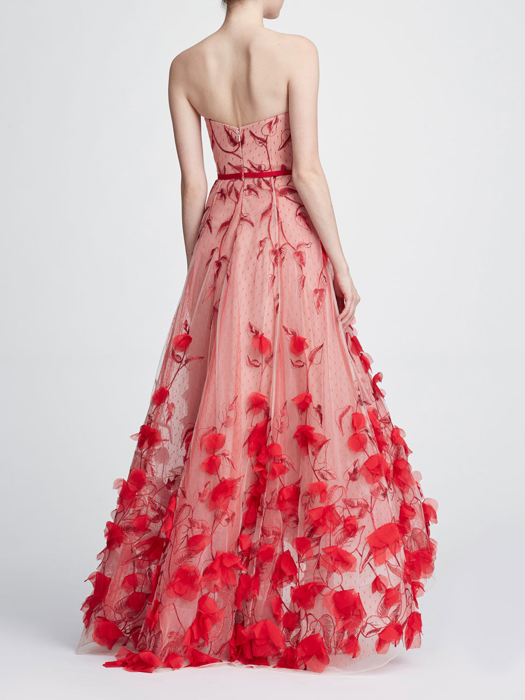 marchesa notte strapless floral dress