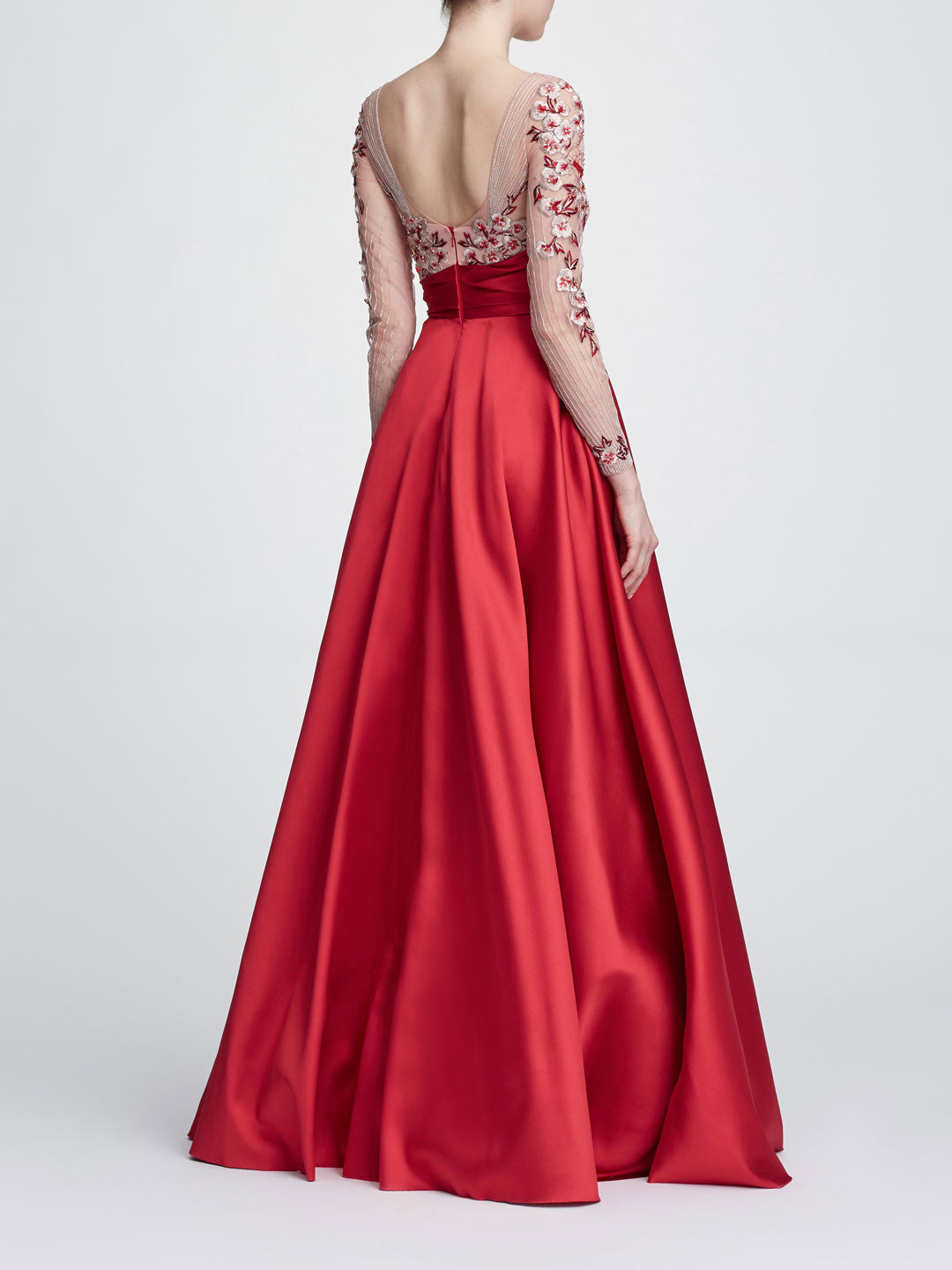 marchesa notte long sleeve gown