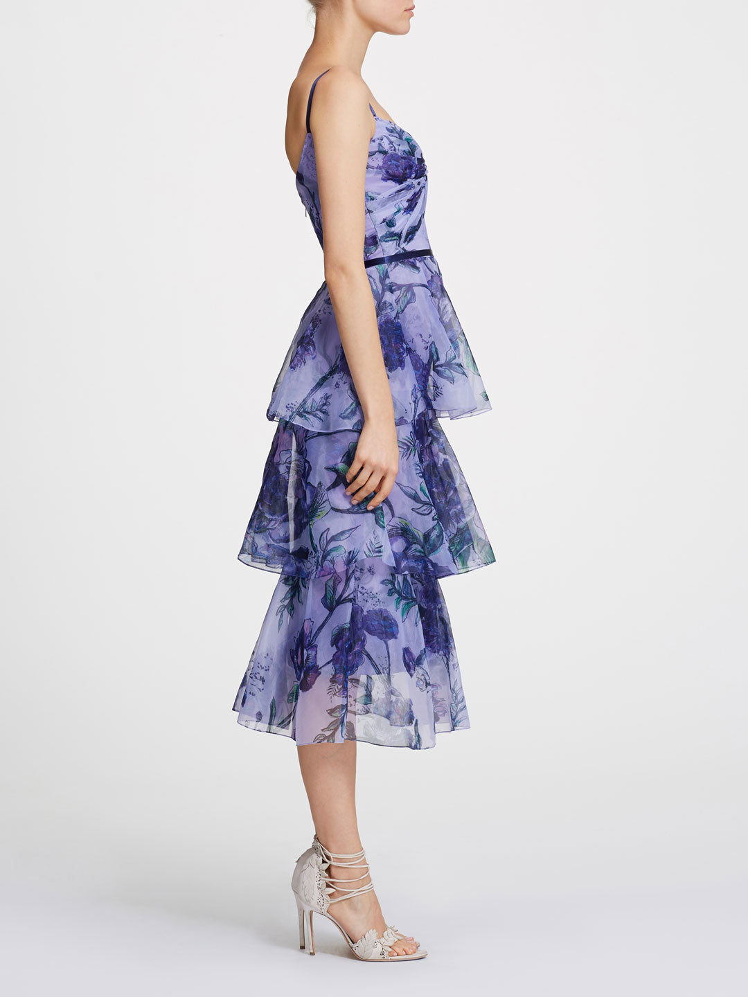 marchesa notte lilac dress