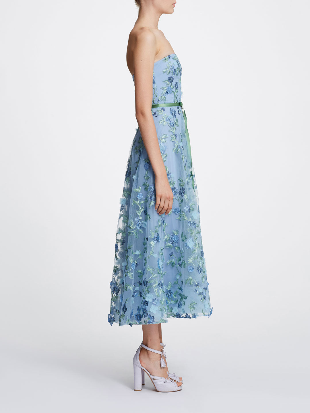 Strapless embellished Tea-length | Shop Marchesa Notte