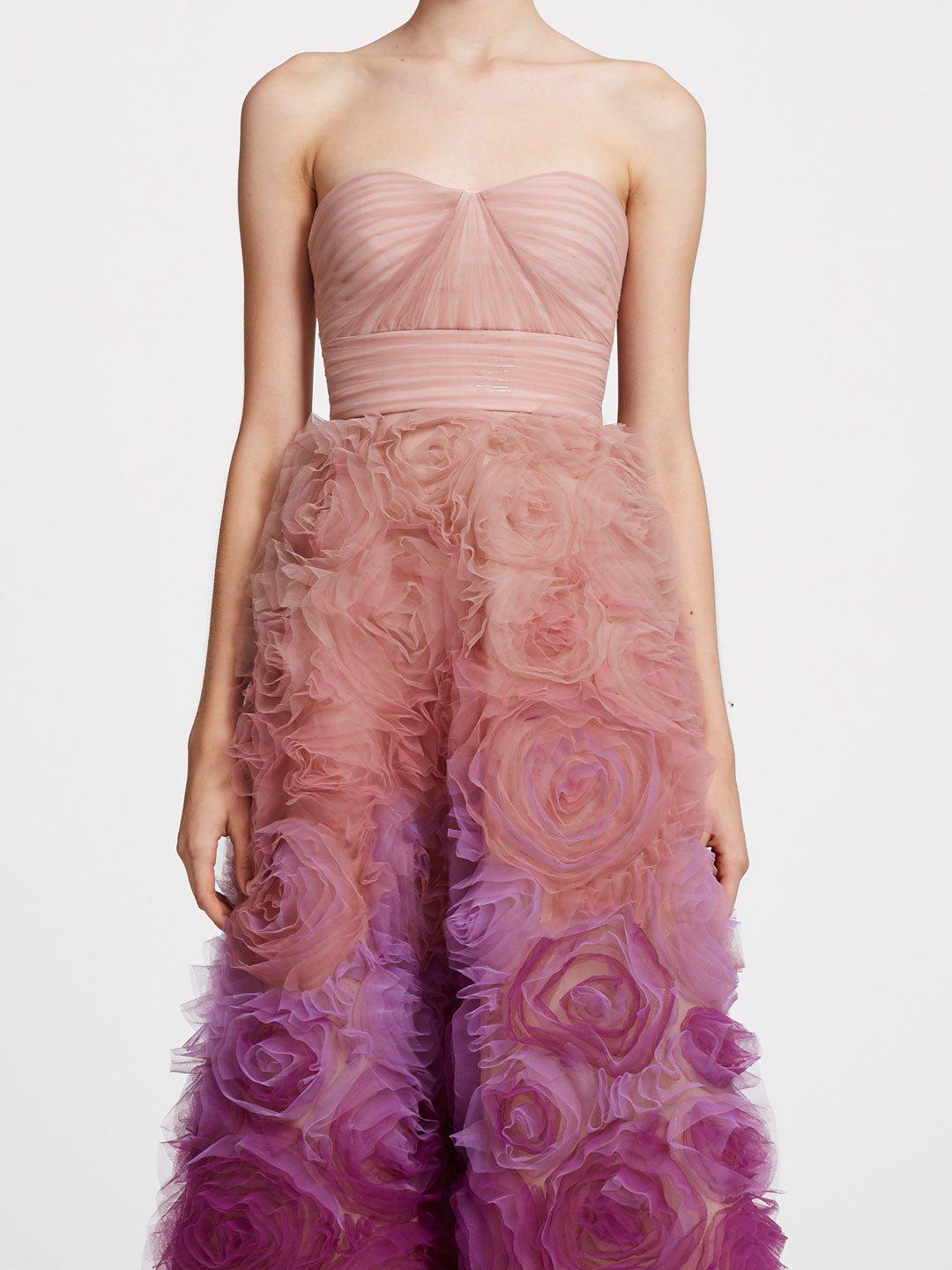 marchesa notte textured tulle tea length gown