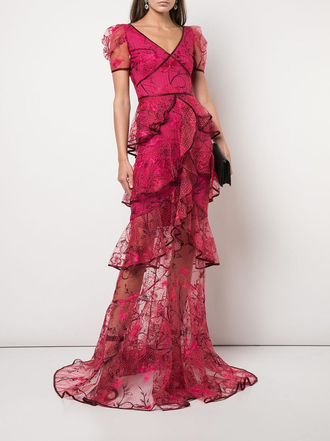 marchesa notte long sleeve gown