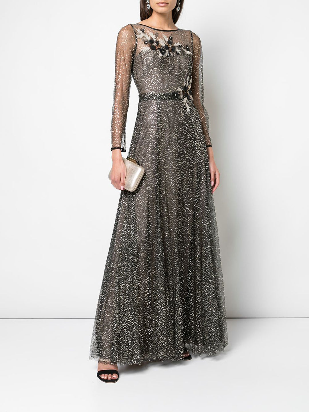 marchesa notte long sleeve gown