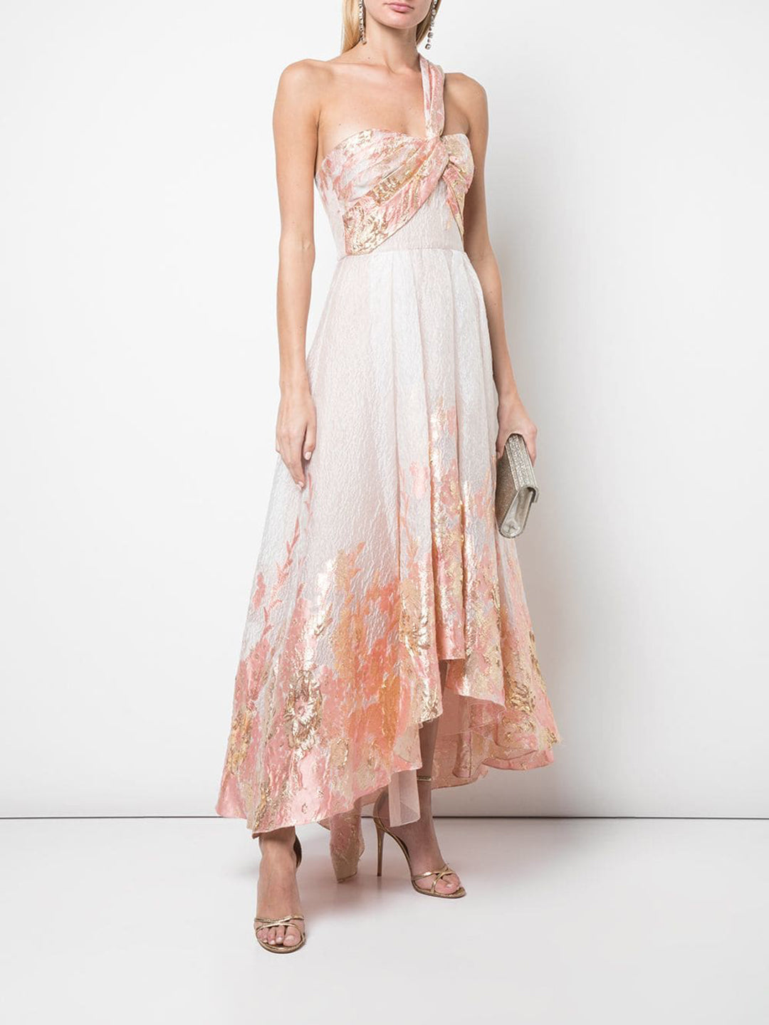 marchesa one shoulder gown