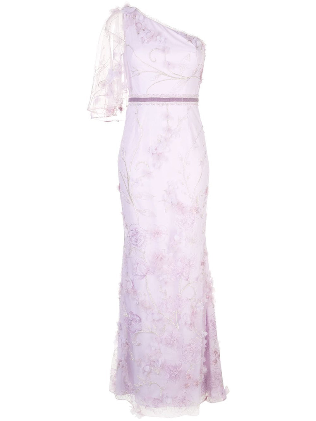 marchesa notte lilac dress