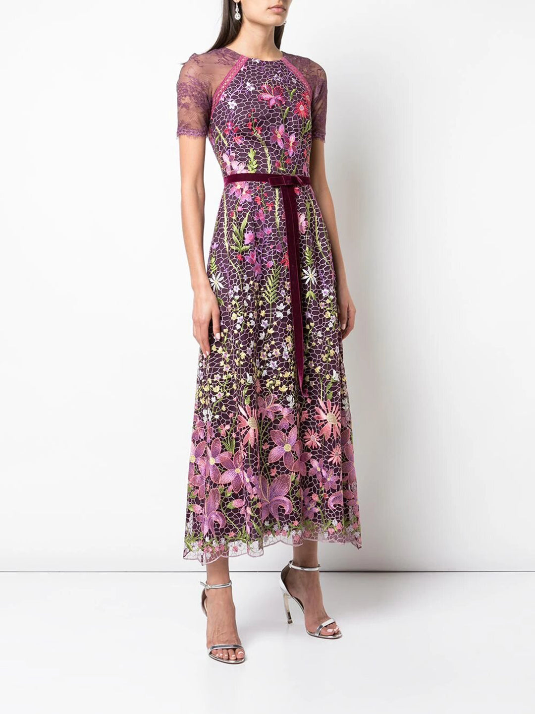 marchesa notte embroidered cocktail dress