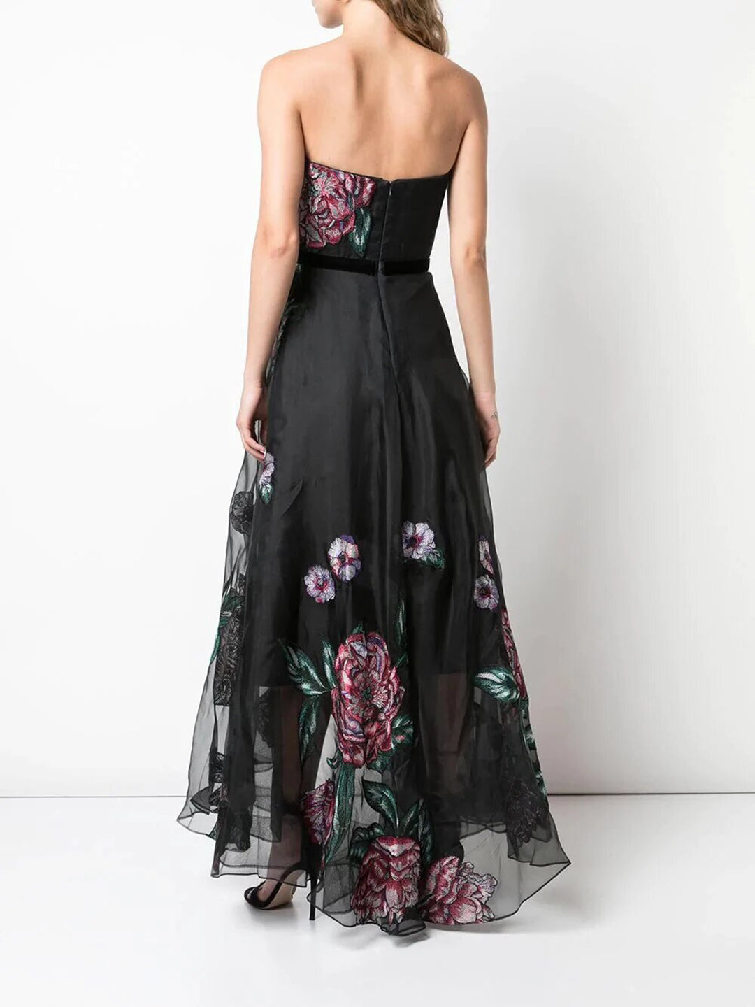 marchesa notte embroidered corset gown